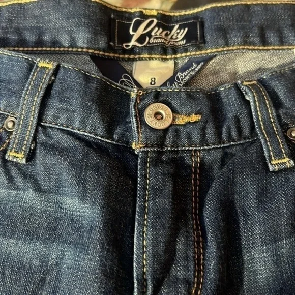 - Lucky Brand Cutoff Stella Skinny Frayed Hem Denim Shorts - Picture 4 of 7